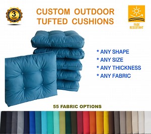 Custom Outdoor Tufted Cushions|custom Size Chair Cushion|fluffy Cushions, Fade Resistant Cushions, Patio Chair Cushions With Fiber - Etsy
