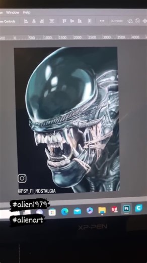 Big Chap Alien Art Print: Giger Xenomorph Movie Poster