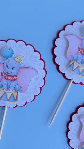 Dumbo Cupcake Toppers Dumbo Birthday Dumbo Cake Topper Dumbo Decoration Flying Elephant Cupcake Topper Circus Cupcake Toppers Dumbo Picks - Etsy