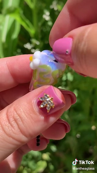 Glass Bead Flower Charm Jewelry - Unique Fidget Toy Design