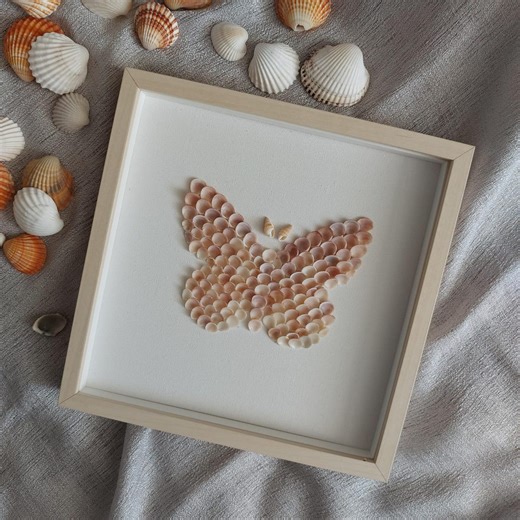 Seashell Butterfly Wall Art: Framed Mosaic Shell Decor - Etsy Australia