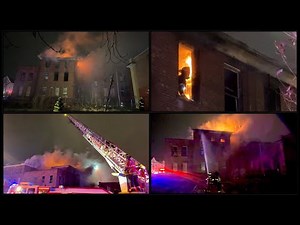 Paterson NJ Fire Dept operates at a 3rd alarm fire in an abandoned school 196 Wayne Ave Dec 7th 2025
