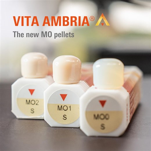 VITA AMBRIA® MO – NEW Explore the latest MO pellets offering three medium opaque versions: MO-0 for opaque-whitish, MO-1 for opaque-yellowish, and MO-2 for opaque-reddish effects. With MO achieve natural-looking results with full coverage. MO-0 is perfect for veneers and your white esthetic. VITA AMBRIA -> https://vist.ly/rip9 👀 #VITA100Years #vitazahnfabrik #vitaambria #dentistryExplore | VITA Zahnfabrik