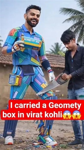 5000 Geometry Boxes Turned Into Virat kohli Idol! 🤯 #shortvideo