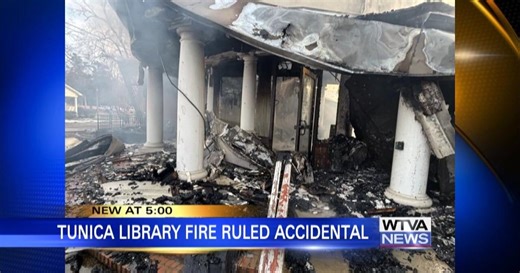 Tunica library fire ruled accidental