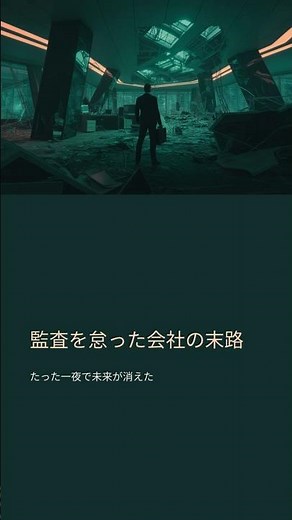 監査を怠った会社の末路──たった一夜で未来が消えた