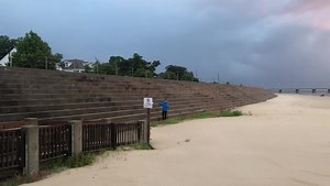 5.5K views · 221 reactions | Highway 90 (which was destroyed during Hurricane Katrina), beautiful sunrise, rain shower and the MASSIVE wall they built after Katrina that now has homes along the coast at 24 FEET! Surge from Katrina was around the 28’ mark! MUCH better protected now!!!  @trishrags #MorningLiveShots #TropicalStormBarry | Stephanie Abrams | Facebook