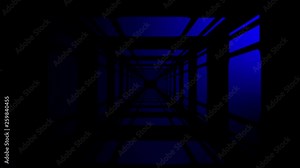 Hi-tech animation, background, VJ loop of Tunnel. Train tunnel motion graphic.