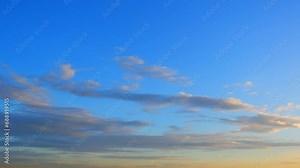 4K : Sunrise sky timelapse, In a blur of moments, time-lapse unveils the sunrise sky, clouds morphing in a mesmerizing ballet, embracing the birth of a new day. Spring sky background. Cloud concept.