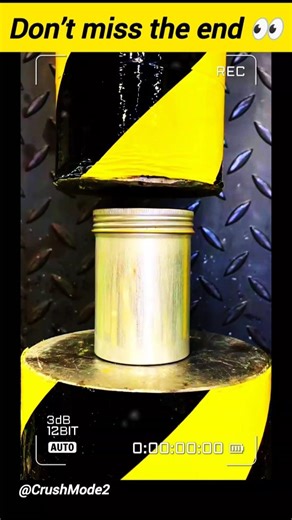 DON’T MISS THIS 😳 | Hydraulic Press vs Metal Jar #shorts