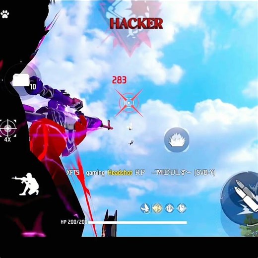 Sky hacker in match #freefire