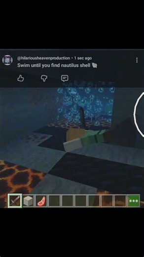 run until you find nautilus shell 🐚 #minecraft #hilarious #running