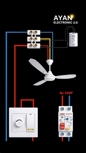 Ceiling Fan Regulator Connection Fan Capacitor Connection #shots #electrician #ceilingfan #viral