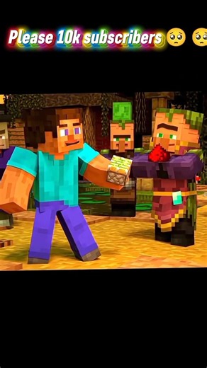 Steve and alex save village life #minecraft #minecraftshorts #shorts #animation
