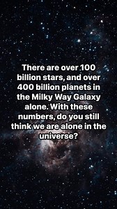 145K views · 2.6K reactions | There are over 100 billion stars, and over 400 billion planets in the Milky Way Galaxy alone. With these numbers, do you still think we are alone in the universe? | Future Worlds | Facebook