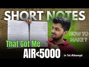 How to Make Effective Short Notes for JEE Preparation | My Strategy for Securing AIR Under 5000