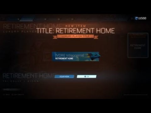 Rocket League® Player Title: RETIREMENT HOME