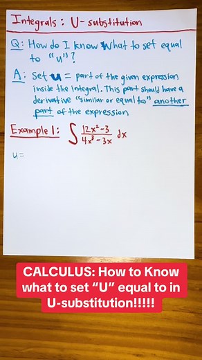 U-Substitution in Integrals Explained Clearly