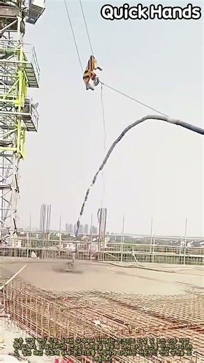 건설 현장 슬래브 콘크리트 타설 공정과 안전 이송 시스템 #worker #process #engineering #structure #industry