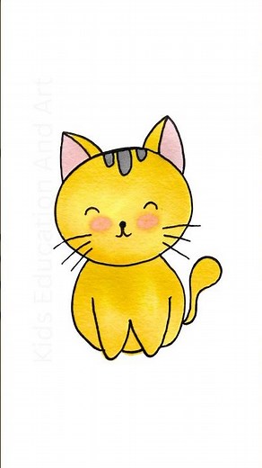 How to draw a cat | easy animals drawings for kids #stepbystep #simpledrawing #artforkids #kidsvideo
