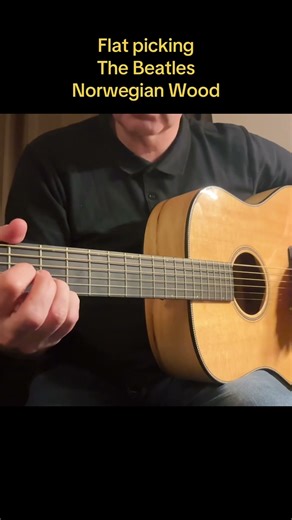 Flat picking The Beatles Norwegian Wood on guitar #shorts #thebeatles #guitar