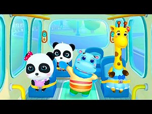 Baby Panda's School Bus | Going Shopping, Costume Show, a trip to school | Babybus game