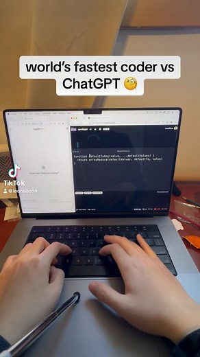 Leon Si on Instagram: "world’s fastest coder vs ChatGPT #programming #developer #cs #chatgpt"