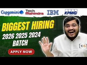 🚨IBM, Capgemini, KPMG, Tech Mahindra Hiring BE, BTech, MTech, BCA, BSc, MCA | 2026, 2025, 2024 Batch