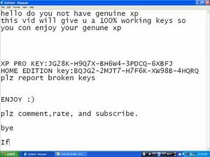 genuine xp pro key 100% working