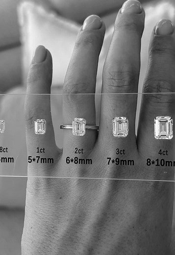Understanding Emerald Cut Diamond Sizes from 0.4ct to 8ct