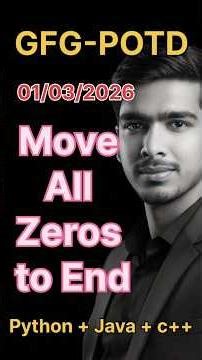 Move All Zeros to End | GFG-POTD |01/03/2026 | Python Solution | #gfg #trending