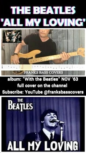 ALL MY LOVING - BEATLES - | FRANKS BASS COVERS #shorts2026