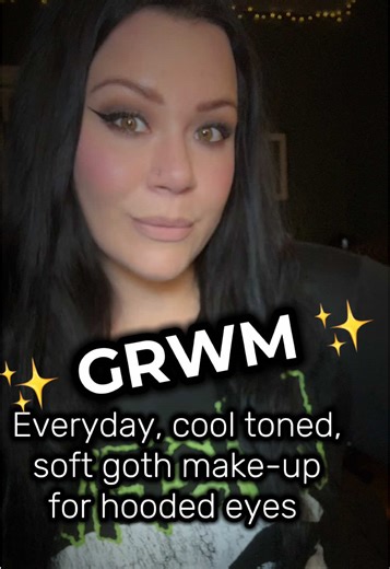 GRWM: everyday cool toned, soft goth make up for hooded eyes. Using: @Urban Decay Cosmetics Primer Potion - Anti ageing @tarte cosmetics Tartelette palette @TooFacedUK Killer Liner - black @KVD Vegan Beauty Tattoo Liquid Liner - trooper black @Guerlain Brow G - 04 Dark Brown @NARS Cosmetics under eye brightener - Night Swan @chanel.beauty Le Correcteur - Rose @Laura Mercier secret brightening under eye powder & translucent setting powder @VE Cosmetics Sales Vault shadow work pressed contour powd