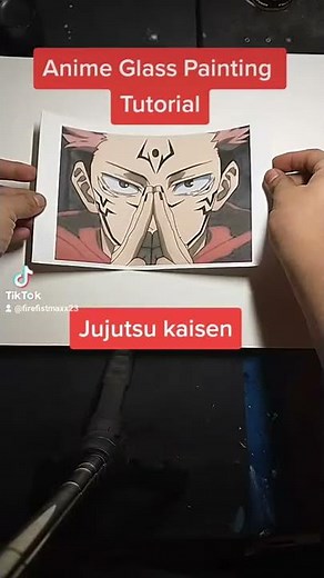 Anime Glass Painting Tutorial (jujutsu kaisen one minute edition)