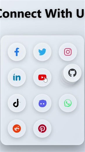 3D Social Media Buttons with Pure HTML & CSS #frontend #coding #css #html #uiux #socialmediabuttons