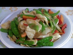 Stir Fry Squid Cantonese Style (Traditional Chinese Cooking)