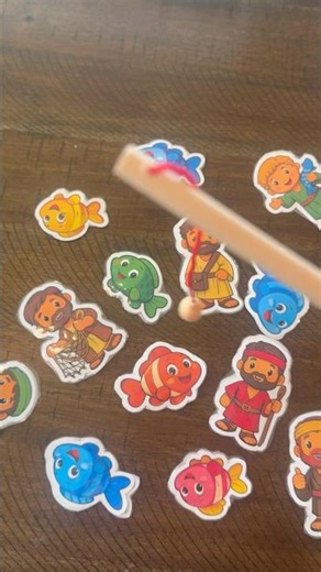 Jesus Chooses His Disciples: a preschool game with fish and disciples and magnet fishing poles!