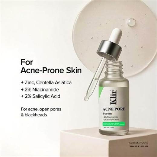 Clear Acne & Shrink Pores with KLIR Acne Pore Serum | Niacinamide + Salicylic Acid
