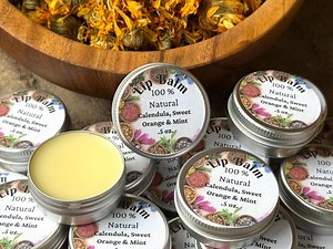 Calendula Herbal Lip Balm, Infused Herbal Remedy, Natural Lip Balm Salve, Herbal Lip Balm, Moisturizing Lip Care , Mint & Sweet Orange - Etsy