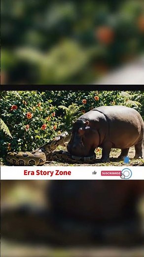 Hippo vs Python Epic Fight! #HippoVsPython#WildlifeBattle#EpicAnimalFight#NatureDocumentary