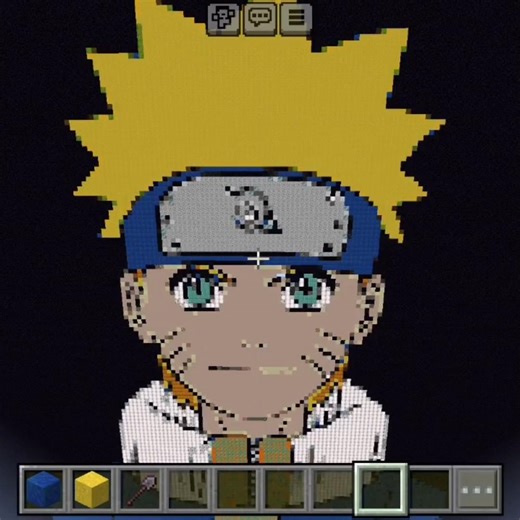 I Built NARUTO UZUMAKI in Minecraft! (Epic Pixel Art) #minecraft #minecraftshorts #shorts