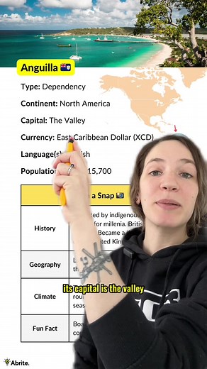 On the Map 🗺️ Anguilla 🇦🇮 • Where on the map should we go next? ✈️ #countries #continents #geography #education #abriteedu
