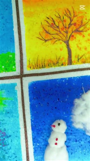 🎨 Four Seasons Preschool Project | Easy Thermocol Painting