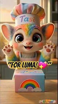 "Tasi’s Rainbow Heart Cake Surprise for Luma 💕 ASMR Baking"