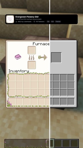 Best Minecraft Floral GUI Resource Pack: Overgrown Flowery GUI #minecraft #shorts #mc