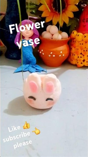 DIY Flower Vase 🌼 #shorts #youtubeshorts #viralvideo #flowervase #clay #craft #viral #@multicreating