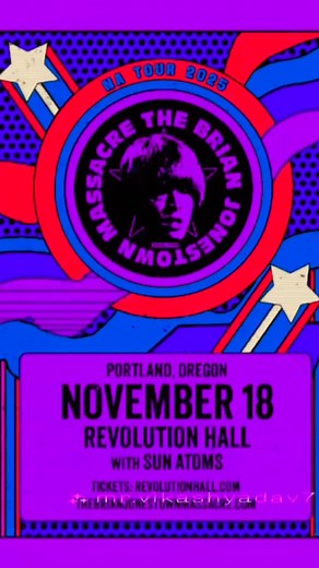 1.1K views | A perfect 10 days until The Brian Jonestown Massacre with Sun Atoms at Revolution Hall Tickets avai....Edit SOLD OUT www.thebrianjonestownmassacre.com www.revolutionhall.com #BJM #thankspete #sunatoms #revolutionhall | Sun Atoms | Facebook