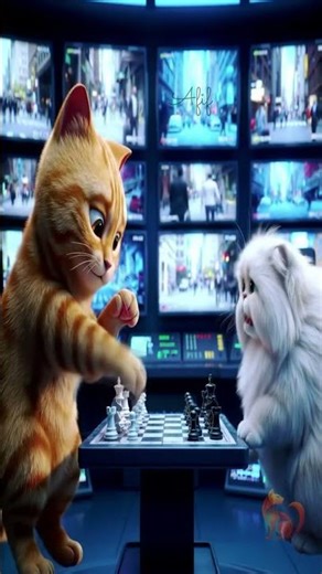 Checkmate in the CCTV Room! 🐱♟️📺😂✨