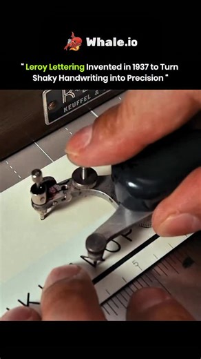 Knowledge Matrix on Instagram: "Invented in 1937, Leroy lettering turned shaky handwriting into precise and uniform letters. Professionals in engineering and architecture used it to make documents easy to read before computers. The system used templates and a mechanical scriber to guide the pen, keeping every character the same size and shape. This method reduced mistakes and made technical drawings and maps clear and consistent. You can see its influence in the strict lettering standards still 