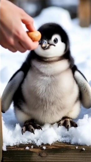 "These Baby Penguins Eating Look 100% Real 😭🐧" #viralreels#penguinlove #winterscene
